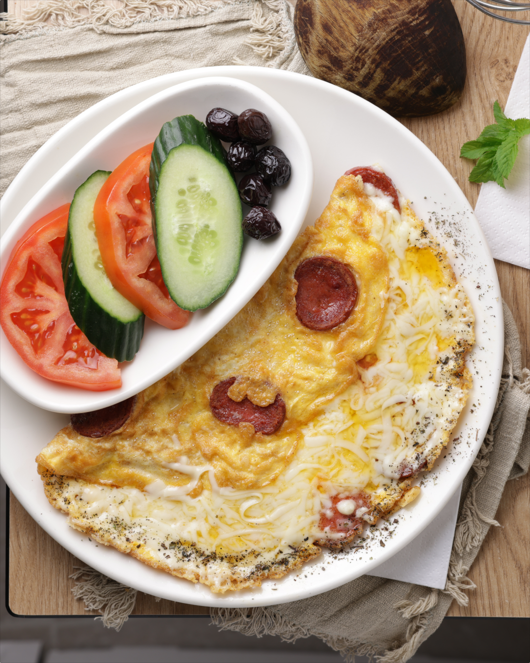 Omelette mit Sucuk u. Gouda