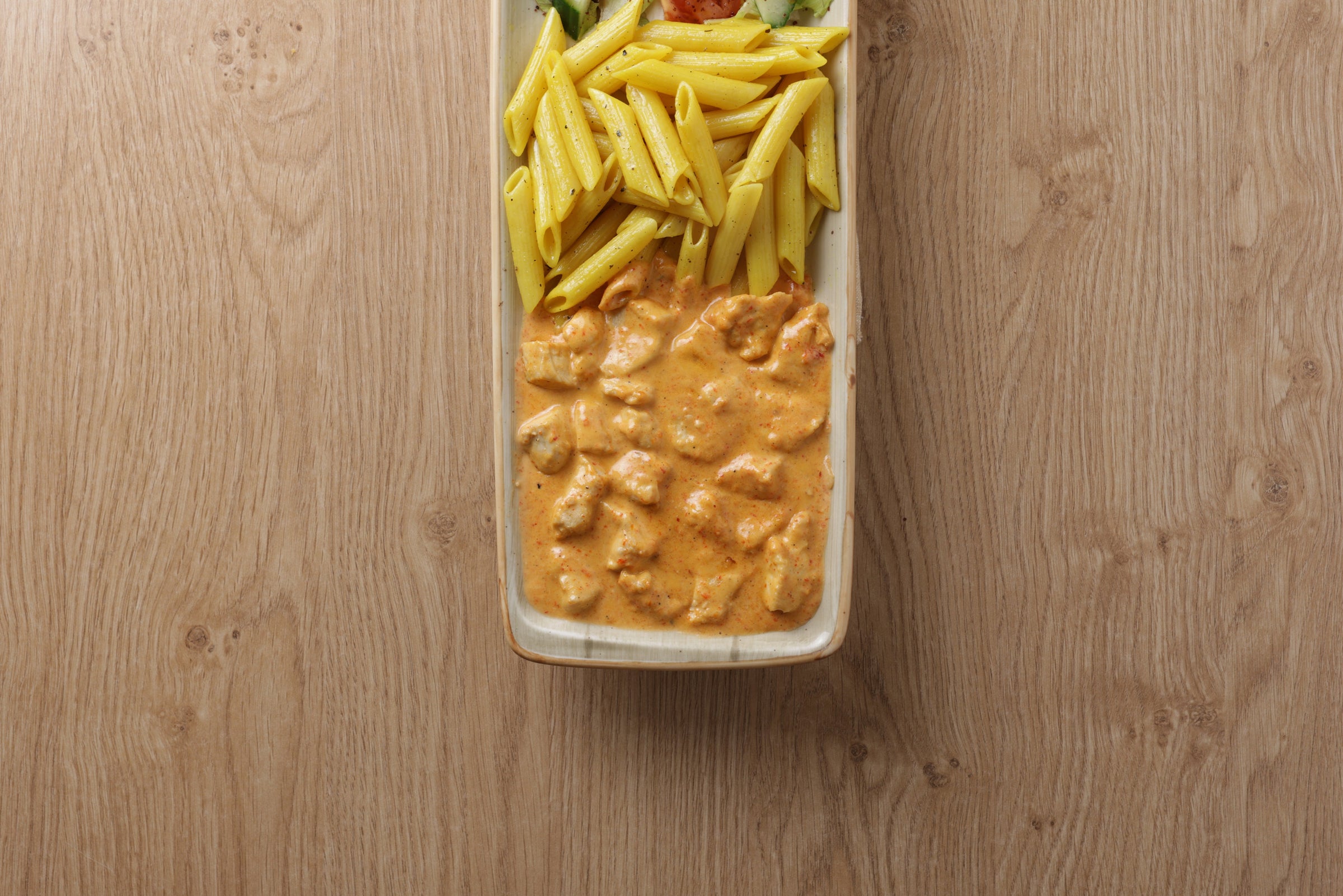 Hähnchen und Penne