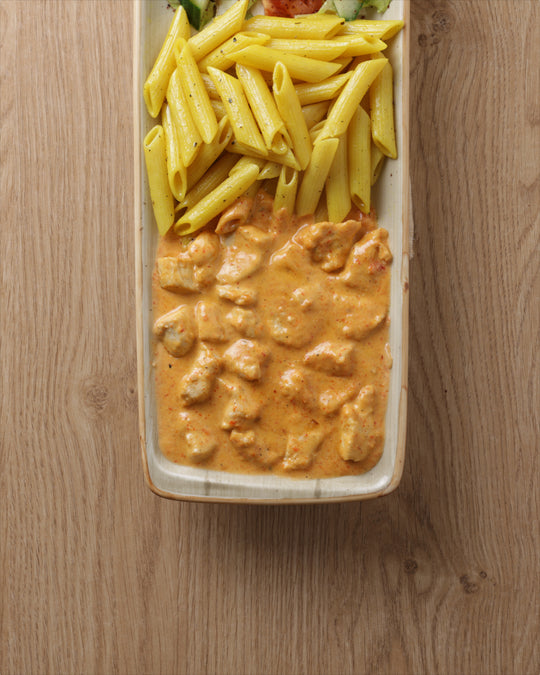 Rostika Hähnchen u. Penne